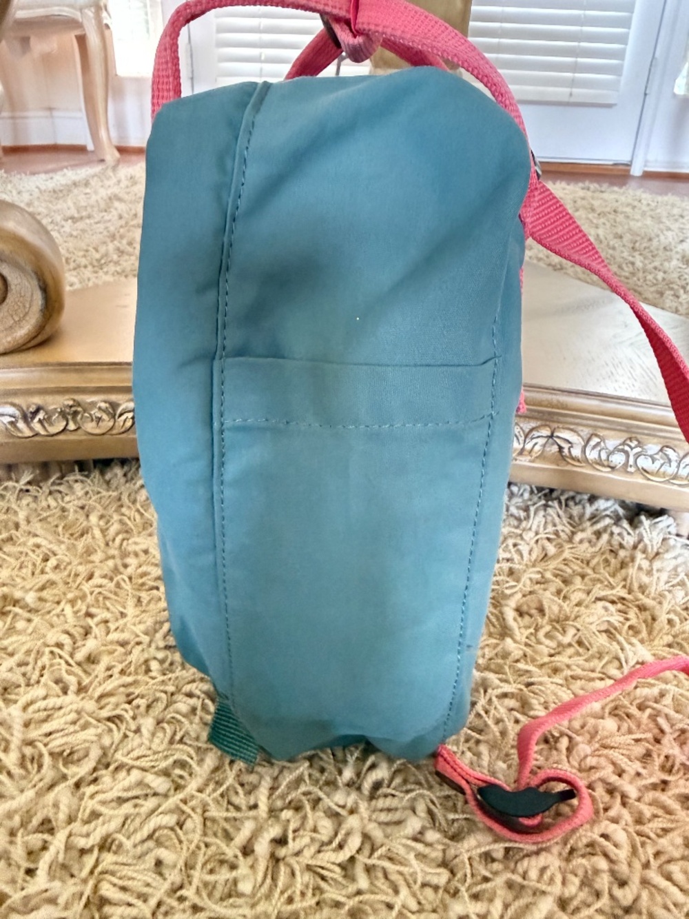 Fjallraven Kanken Mini Backpack Green Pink Adjustable Straps Small School Travel - Picture 4 of 13